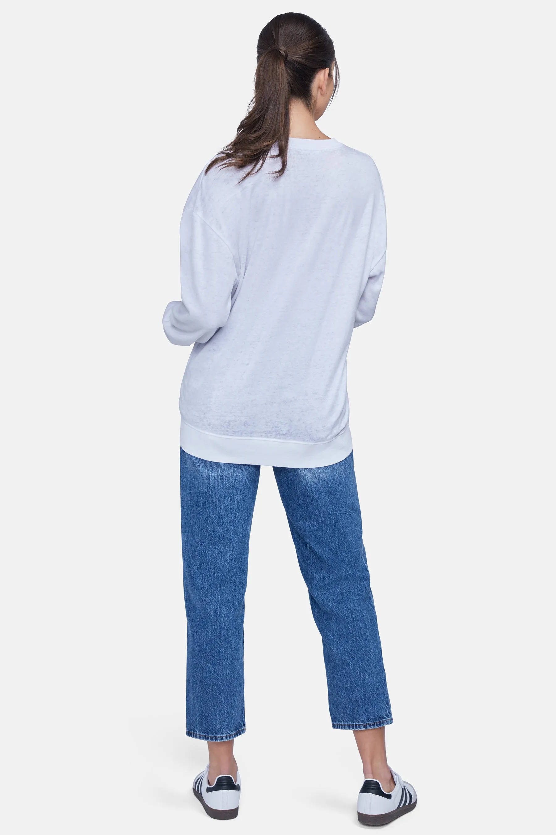 Paris Stripes Roadtrip Sweatshirt | Clean White sold by Wildfox product image thumbnail 4