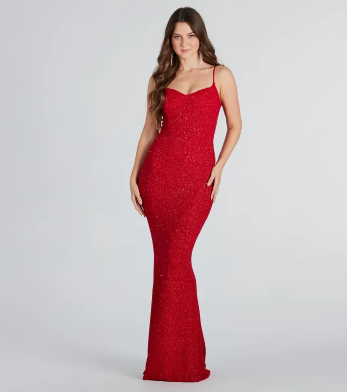 CLEARANCE - Ainsley Glittering Evening Gown sold by Windsor