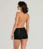 Leveled Up Glam Backless Chainmail Crop Top sold by Windsor