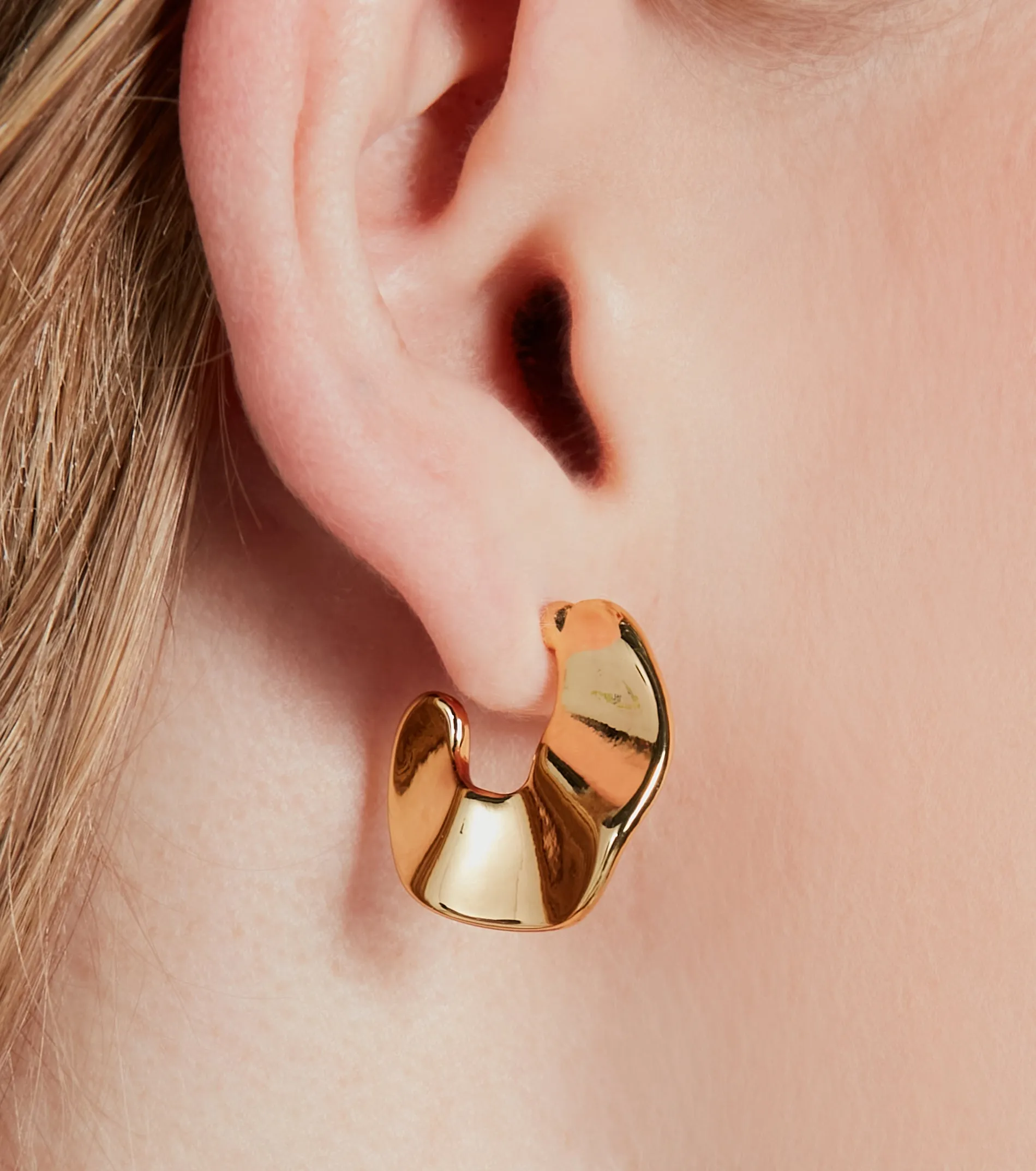 Fine Luxury 14K Gold Plated Hoop Earrings sold by Windsor