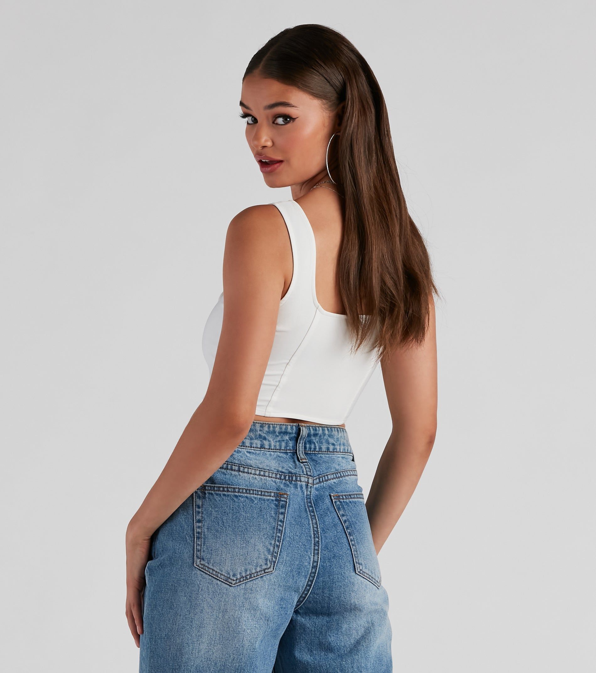 All Day Play Lace-Up Tank Crop Top sold by Windsor product image thumbnail 2