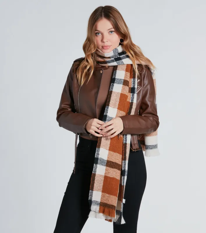 Softest Style Plaid Frayed Scarf sold by Windsor