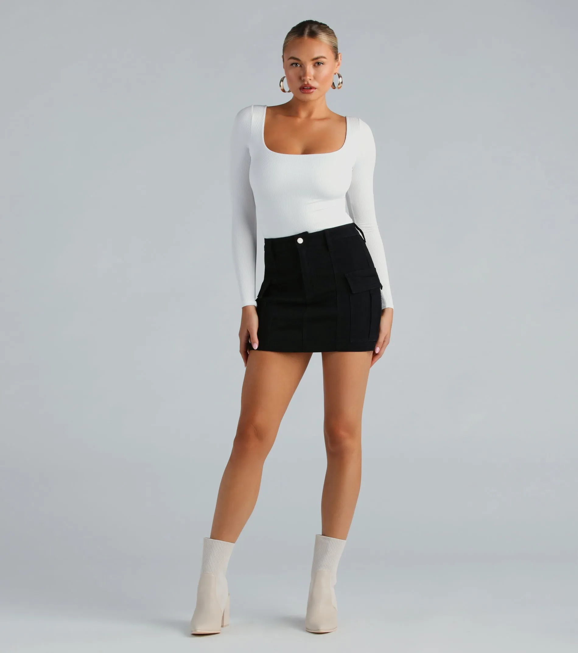 Flawless Vibes Smooth Knit Long Sleeve Bodysuit sold by Windsor product image thumbnail 3