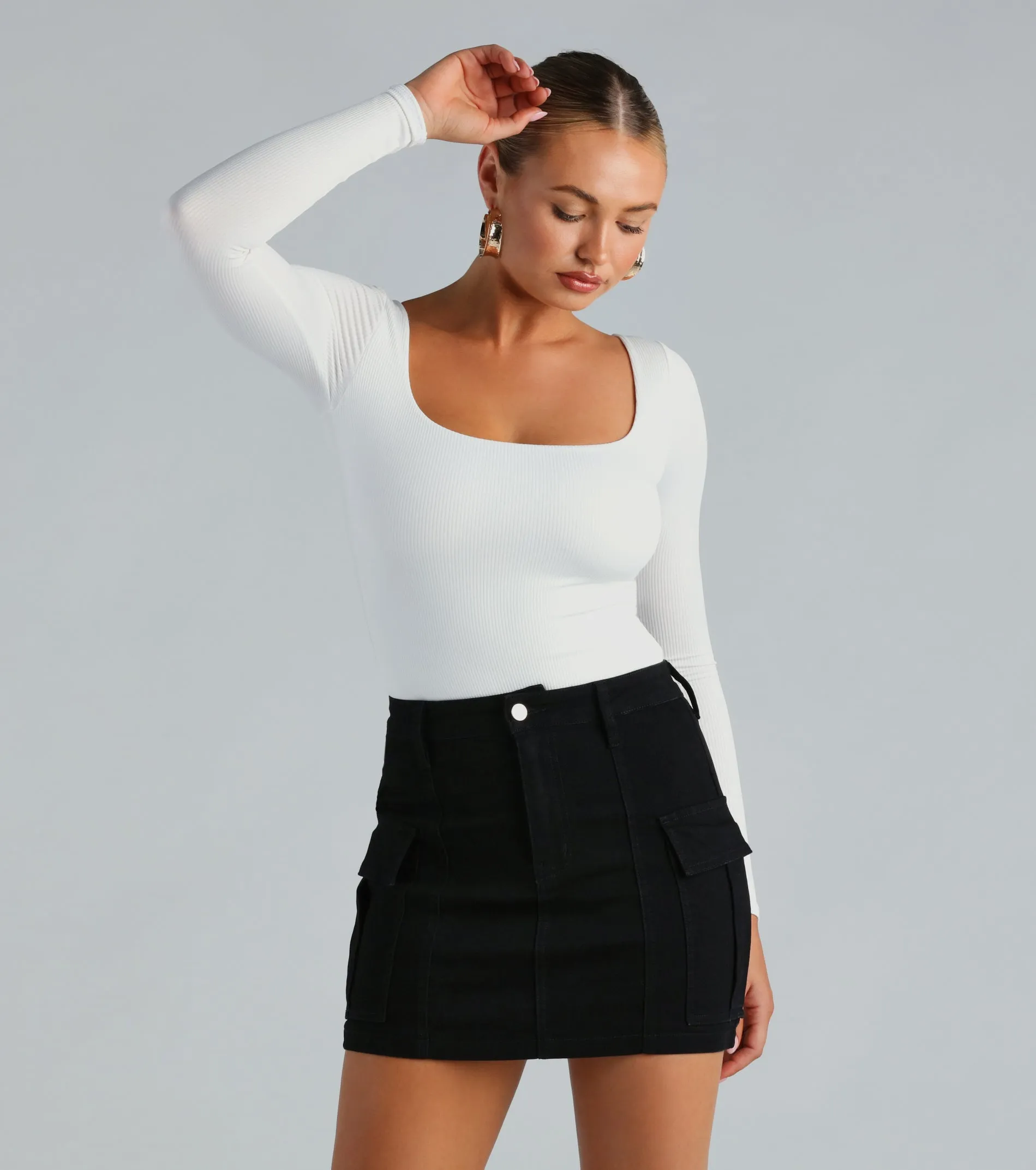 Flawless Vibes Smooth Knit Long Sleeve Bodysuit sold by Windsor