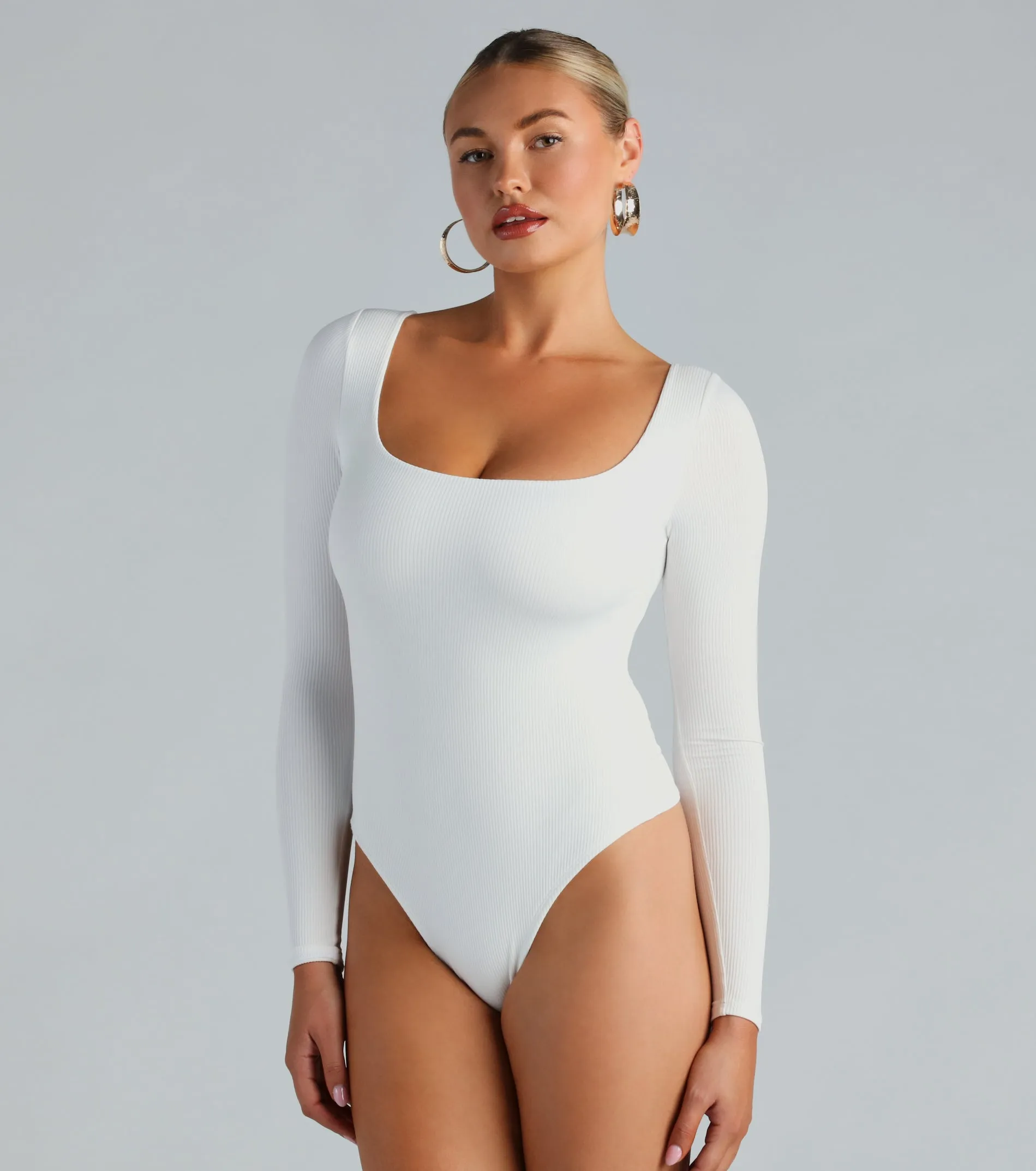Flawless Vibes Smooth Knit Long Sleeve Bodysuit sold by Windsor product image thumbnail 5