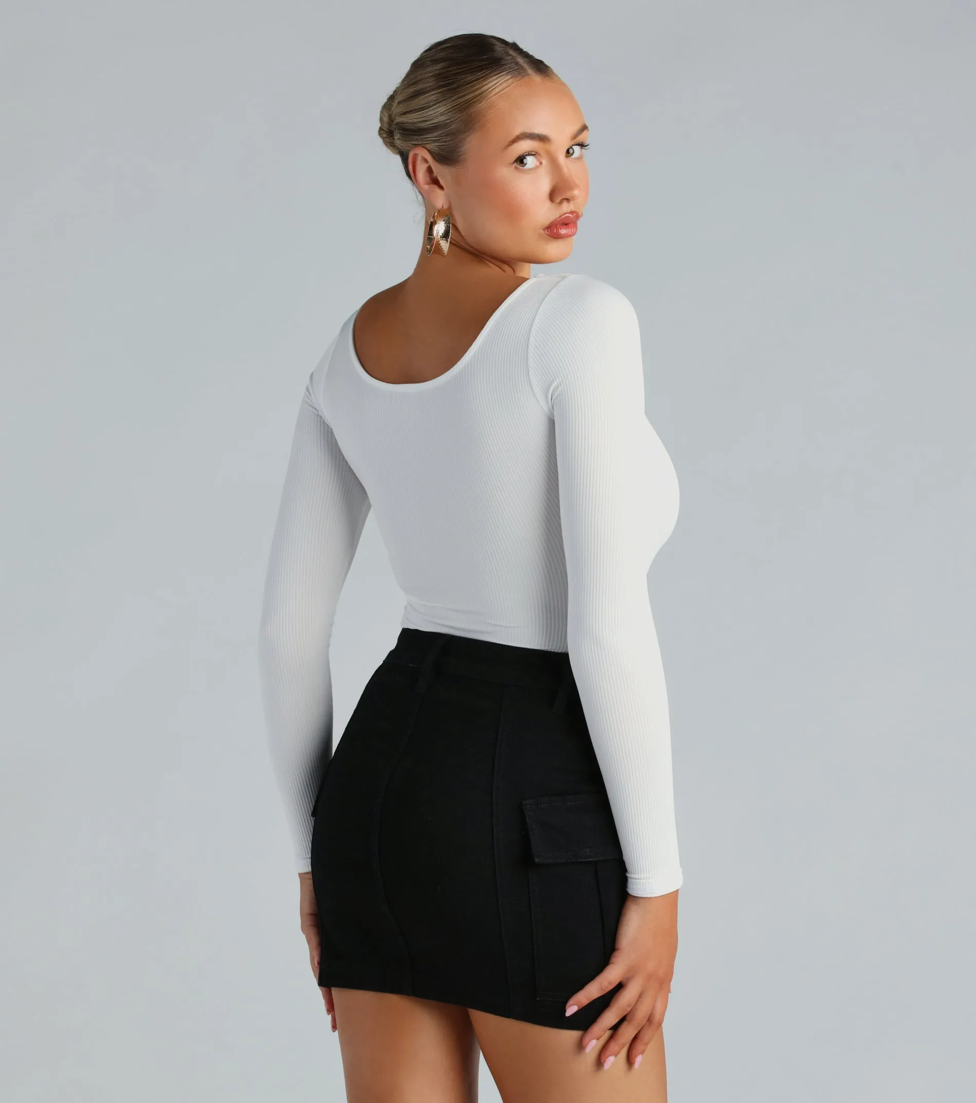 Flawless Vibes Smooth Knit Long Sleeve Bodysuit sold by Windsor product image thumbnail 2