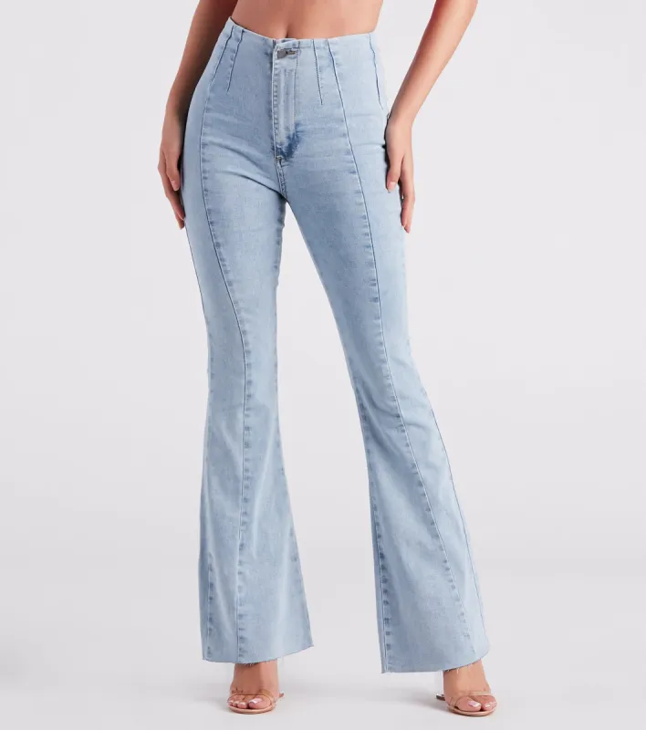 Cute Flare High Rise Denim Jeans sold by Windsor