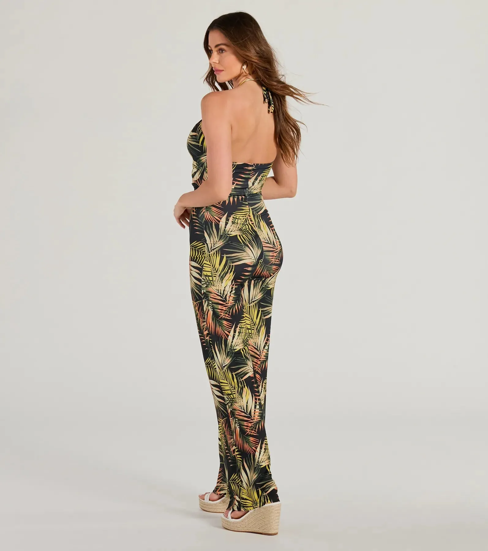Tropical Cutie Halter Cutout Wide-Leg Jumpsuit sold by Windsor product image thumbnail 2