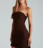 Ruffle Down Low Strapless Mini Dress sold by Windsor