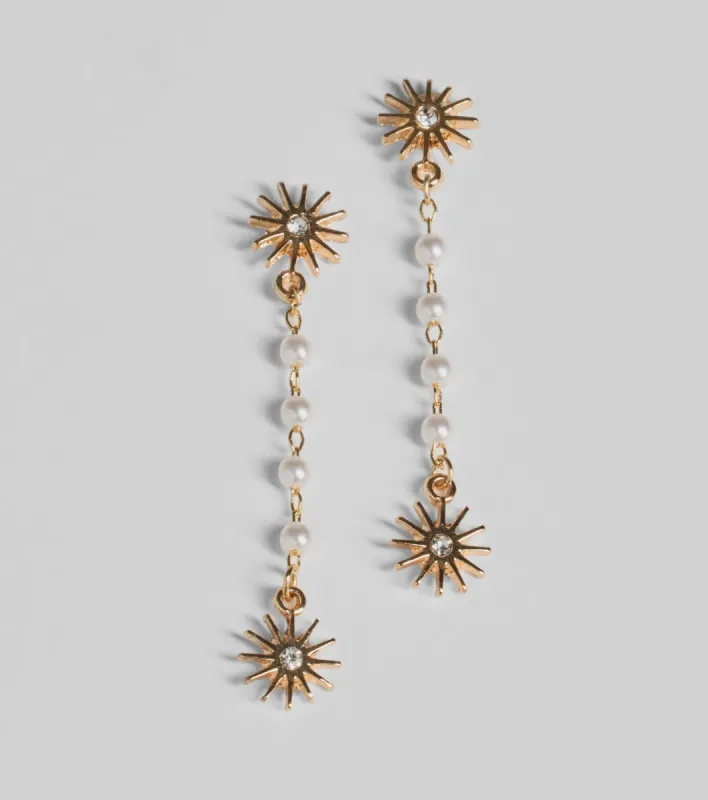 Sunny Outlook Sun Drop Faux Pearl Earrings sold by Windsor