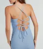 Gorgeous Glitz Lace-Up Glitter Knit Mini Dress sold by Windsor