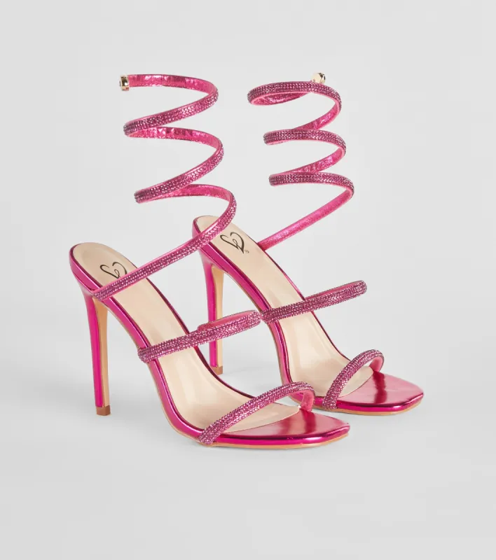 Signature Glam Rhinestone Spiral Stiletto Heels sold by Windsor