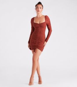 PLACEHOLDER - Chic Babe Ruched Mini Dress sold by Windsor