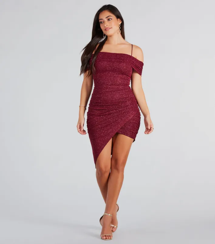 Midnight Illusions Glitter Bodycon Mini Dress sold by Windsor