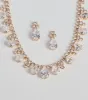 Glitzy Teardrop Rhinestone Necklace And Earrings Set sold by Windsor