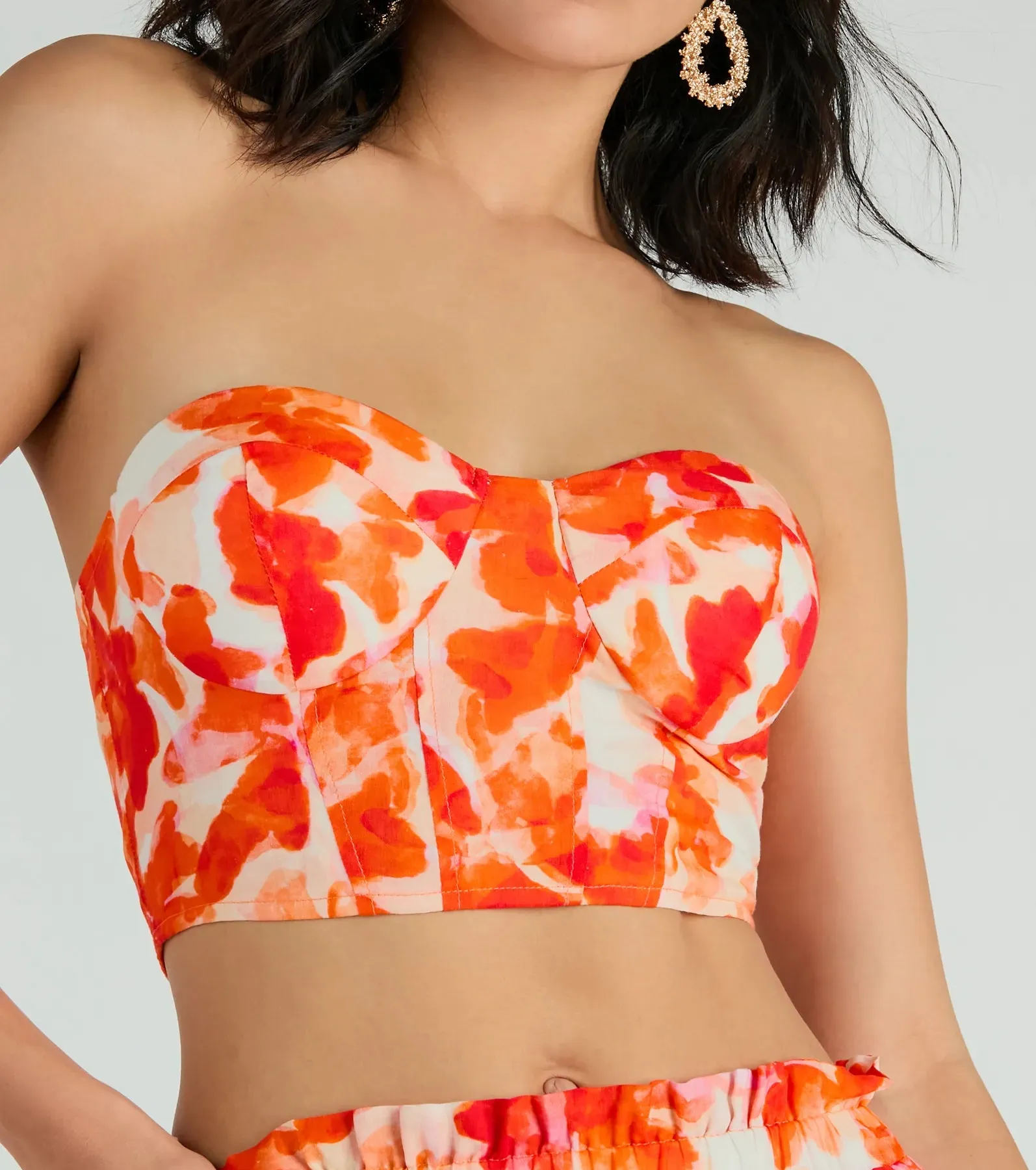 Make Some Noise Strapless Printed Bustier sold by Windsor product image thumbnail 4