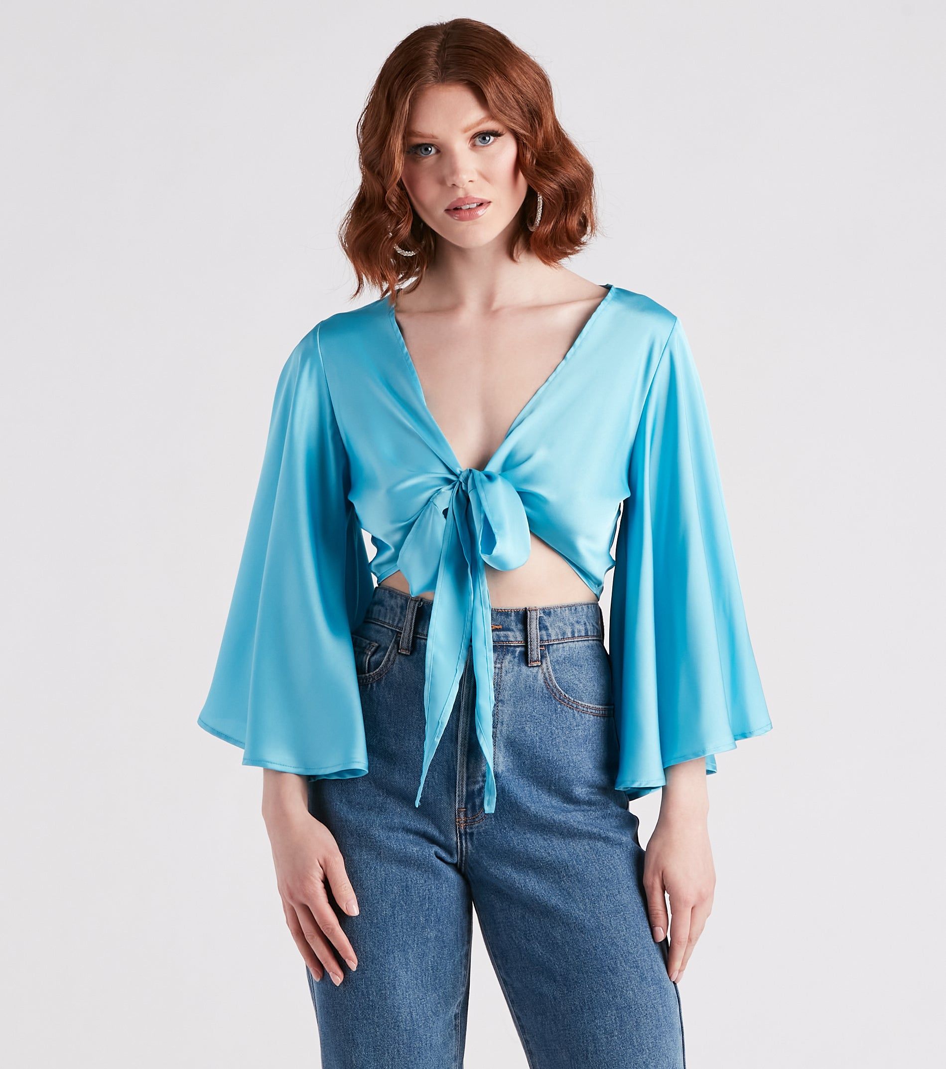 Silky Chic Kimono Tie-Front Top sold by Windsor product image thumbnail 5