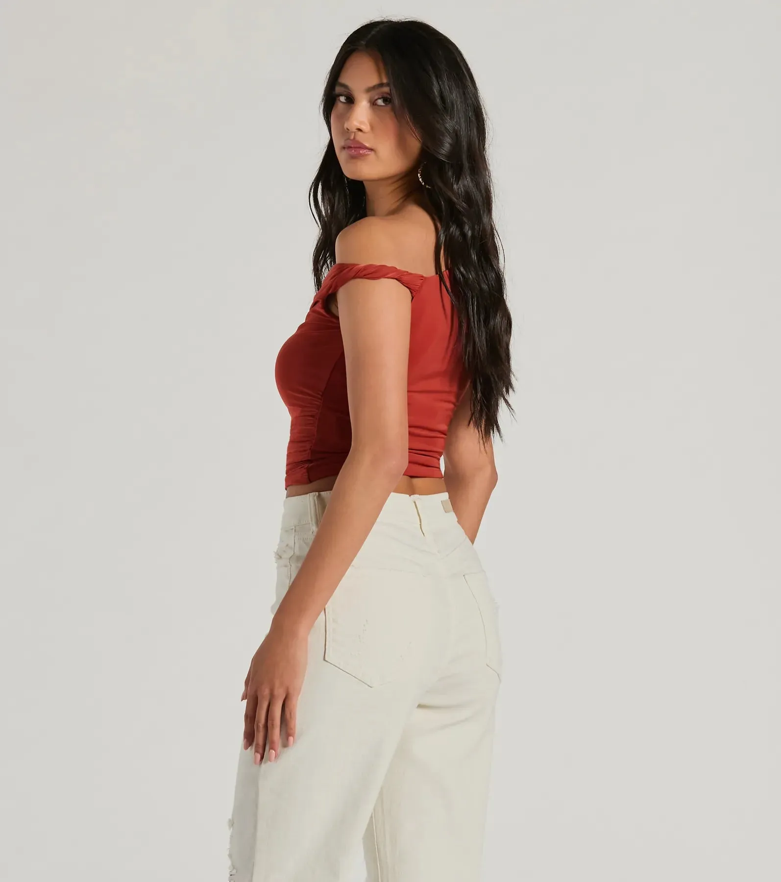 Confident Flirt One-Shoulder Crop Top sold by Windsor product image thumbnail 2