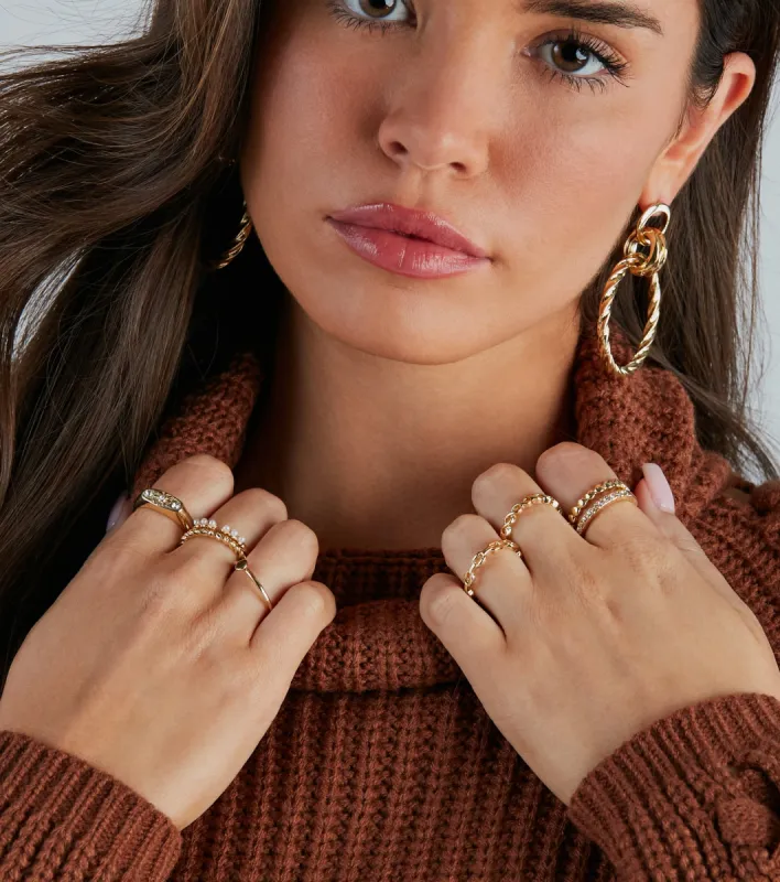 Luminous Shine Statement Eight-Pack Ring Set sold by Windsor