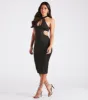 Sultry Standout Satin Cutout Midi Dress sold by Windsor