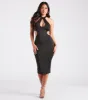 Sultry Standout Satin Cutout Midi Dress sold by Windsor