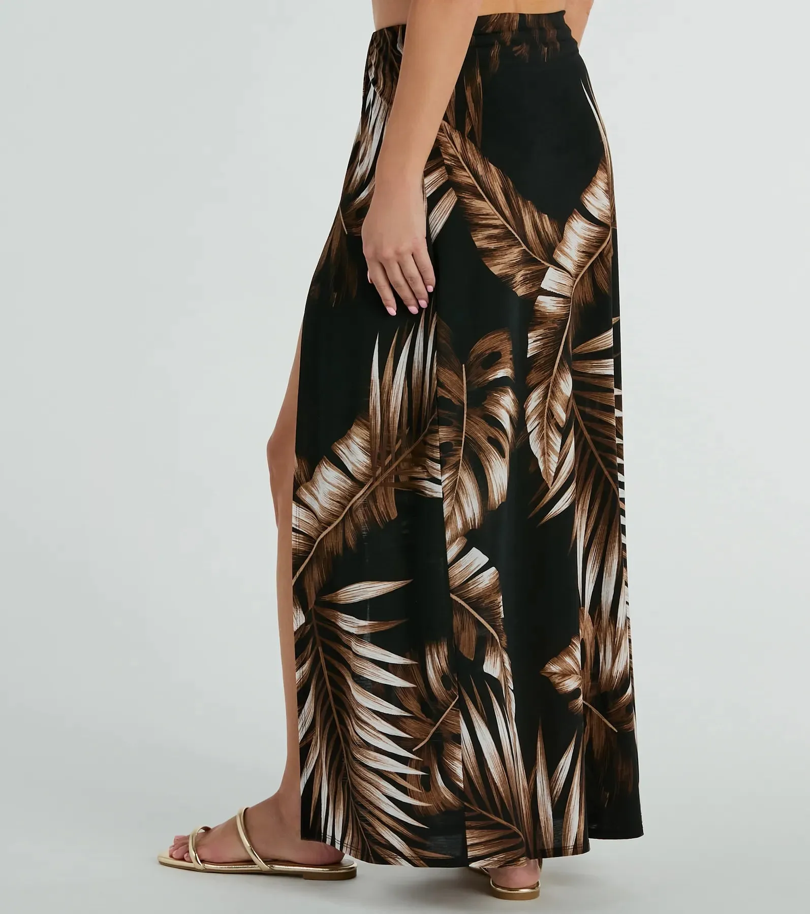 Vacation Queen High-Rise Slit Tropical Maxi Skirt sold by Windsor product image thumbnail 3