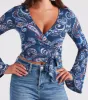 Sunset Audience Paisley Wrap Crop Top sold by Windsor