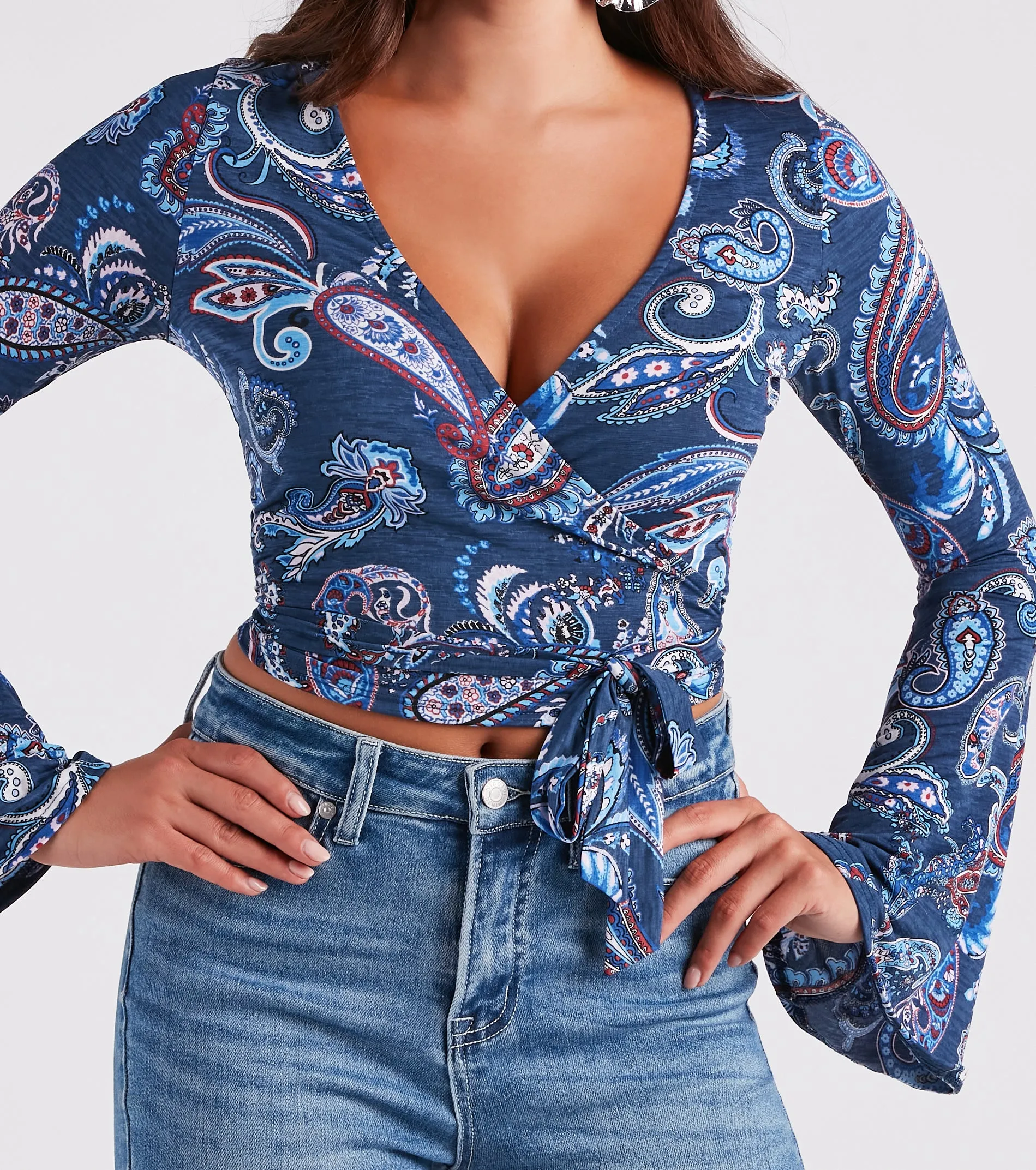 Sunset Audience Paisley Wrap Crop Top sold by Windsor product image thumbnail 4