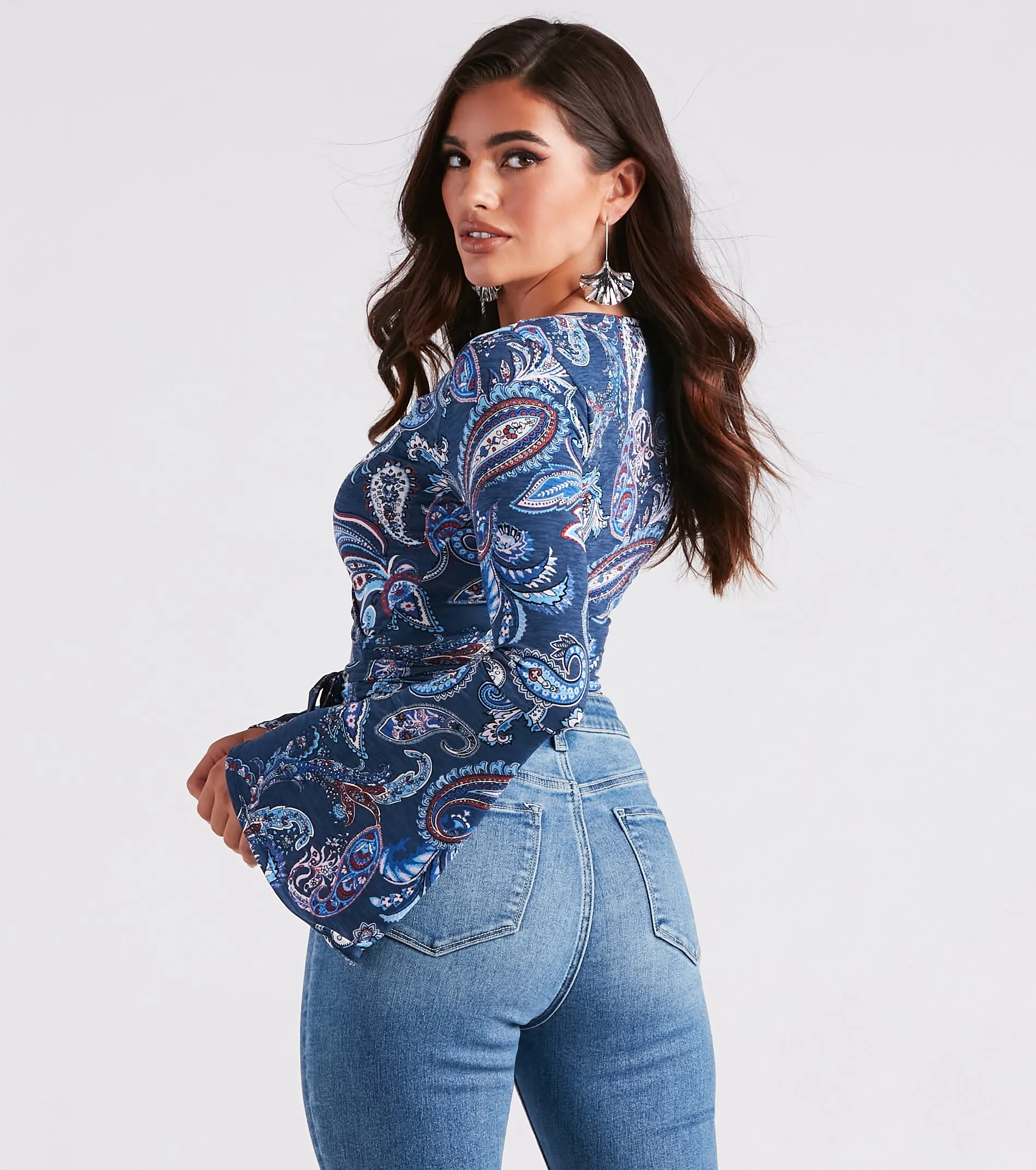 Sunset Audience Paisley Wrap Crop Top sold by Windsor product image thumbnail 2