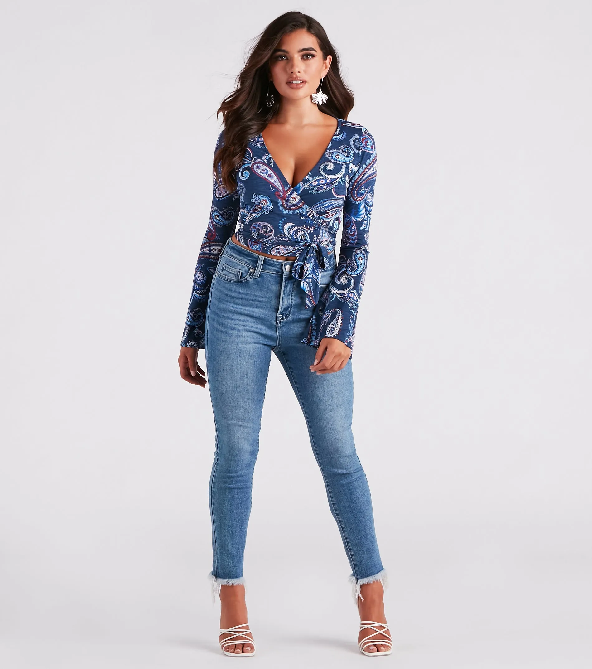 Sunset Audience Paisley Wrap Crop Top sold by Windsor product image thumbnail 3