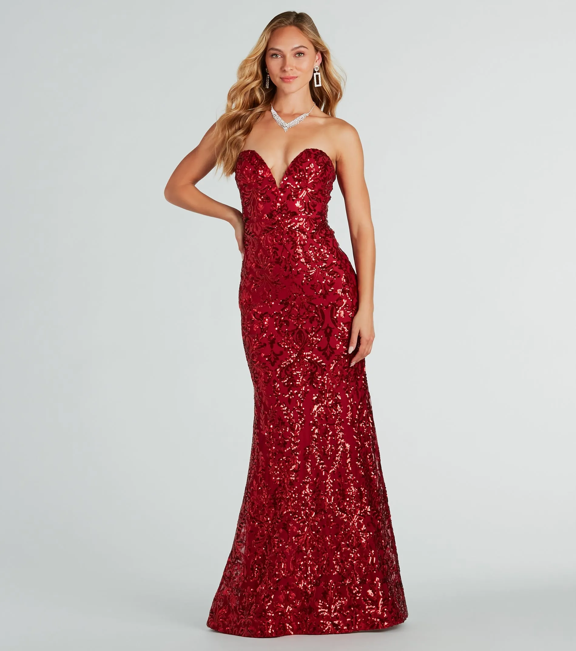 CLEARANCE - Leighton Formal Sequin Strapless Mermaid Dress sold by Windsor