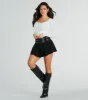 Play Time Double Belt Woven Mini Skirt sold by Windsor
