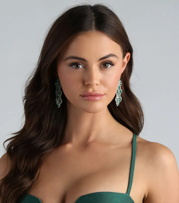 Amp Up The Drama Gemstone Duster Earrings sold by Windsor