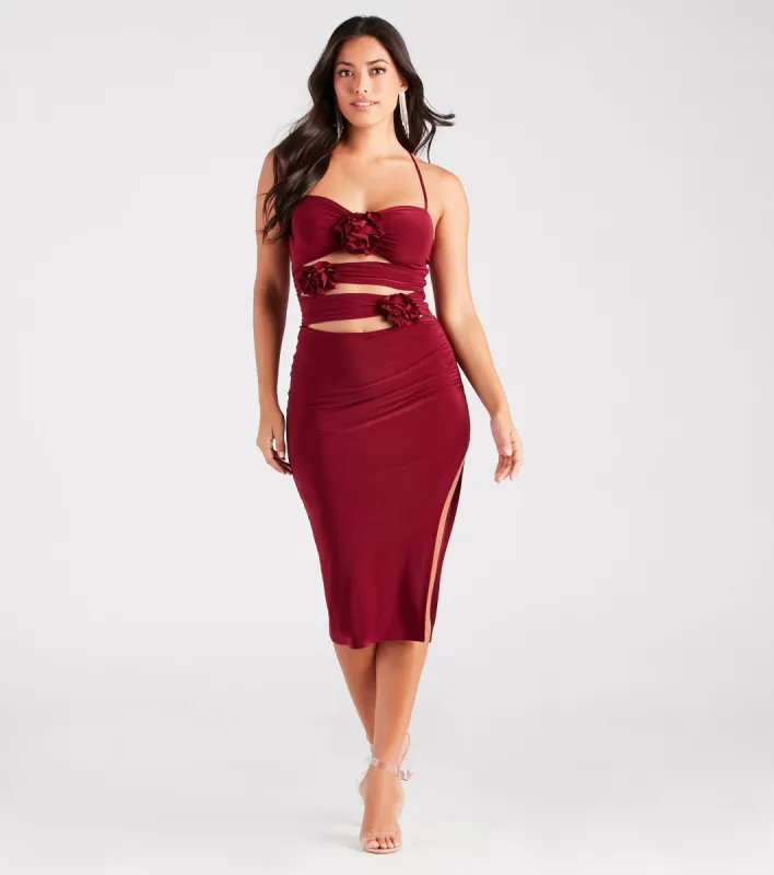 Rose So Sweet Halter Cutout Midi Dress sold by Windsor
