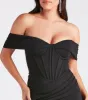 Marleen Formal Crepe Corset Off-The-Shoulder Dress sold by Windsor