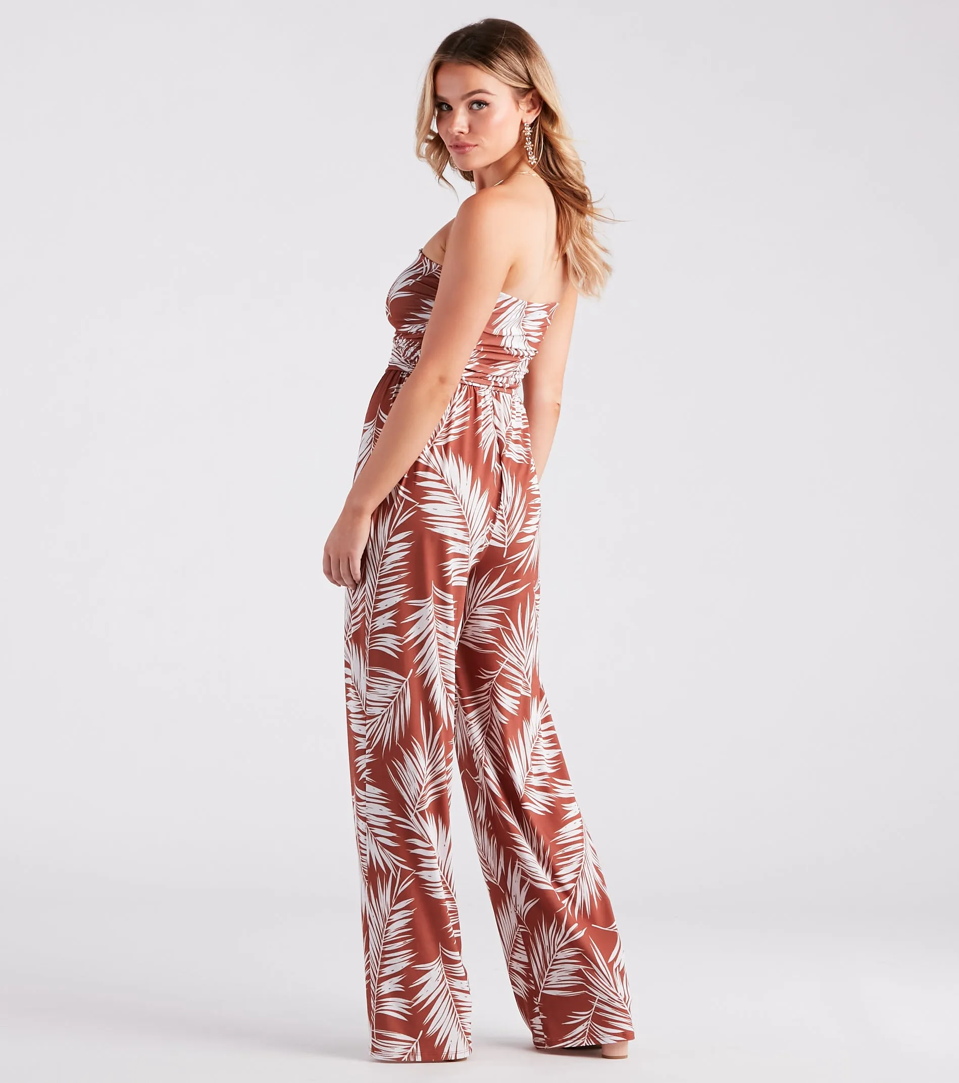 Sunset Cruise Tropical Print Strapless Jumpsuit sold by Windsor product image thumbnail 2
