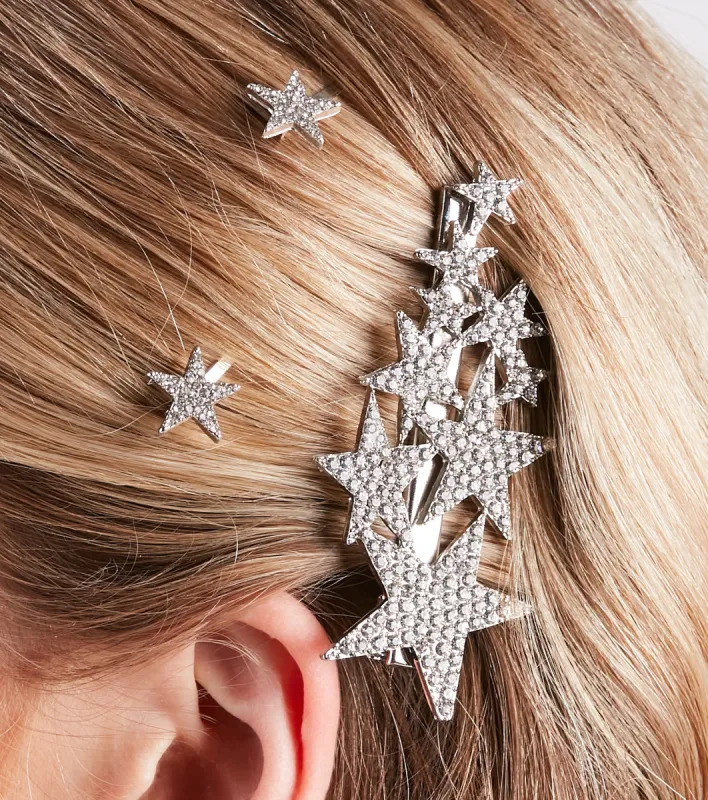 A Born Star Rhinestone Three-Piece Hair Clips sold by Windsor