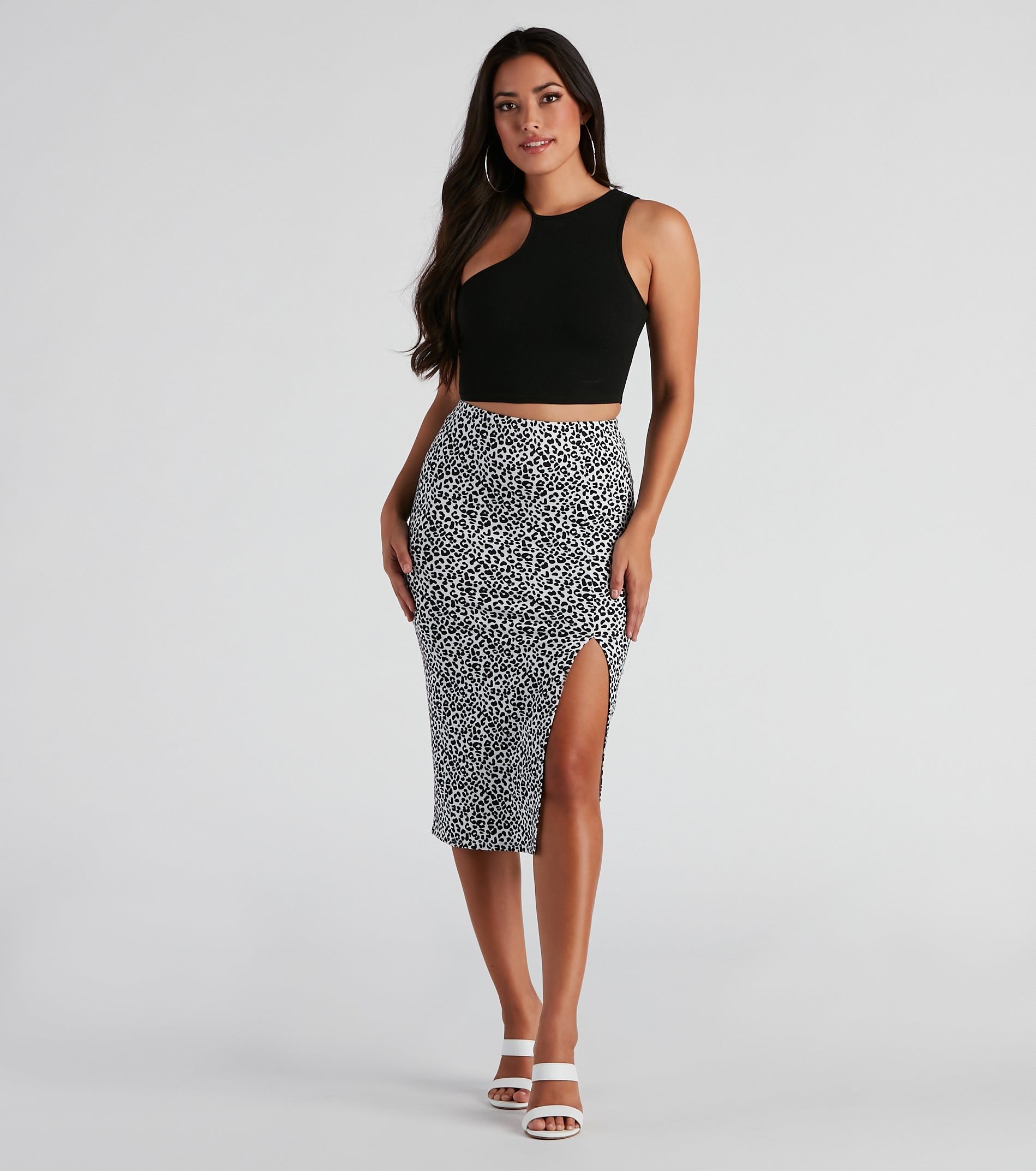 Sassy Mood Leopard Print Midi Skirt sold by Windsor