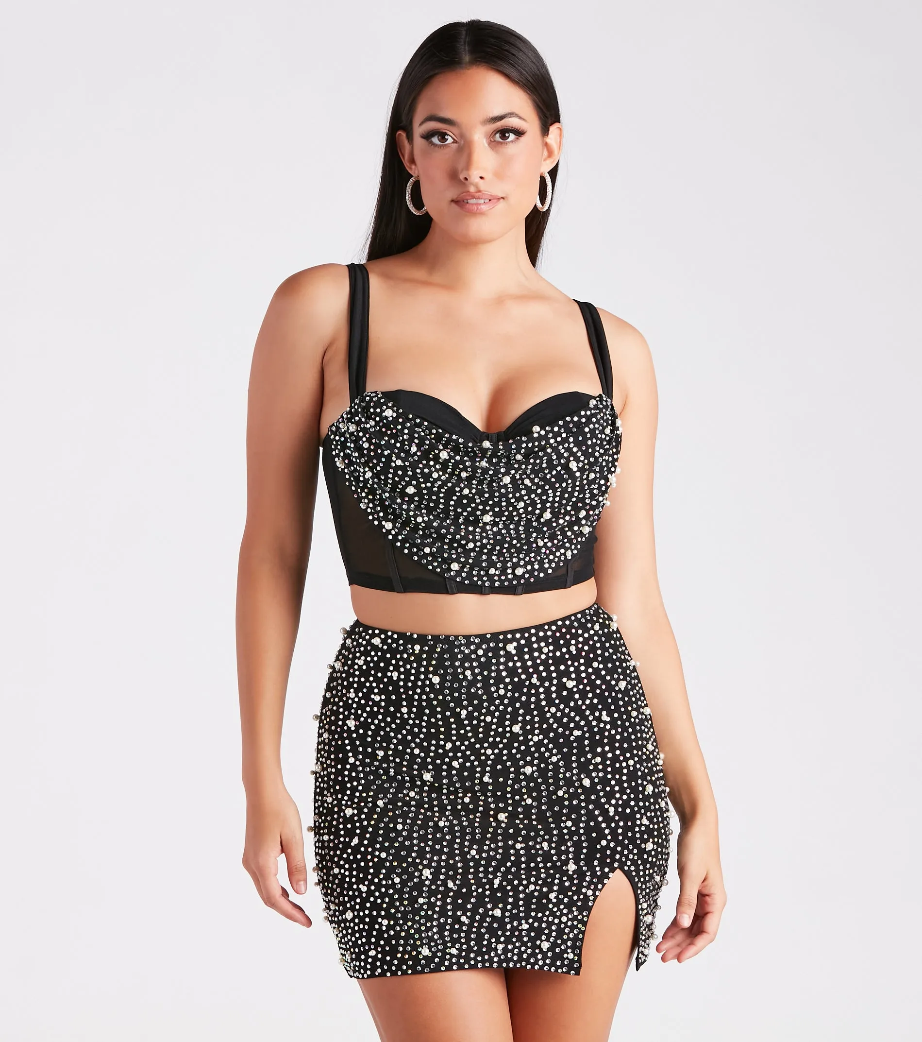 Iconic Glamour Rhinestone And Pearl Bustier Top sold by Windsor product image thumbnail 5