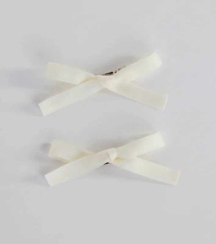 Dainty And Chic Short Hair Bow Clip Set sold by Windsor