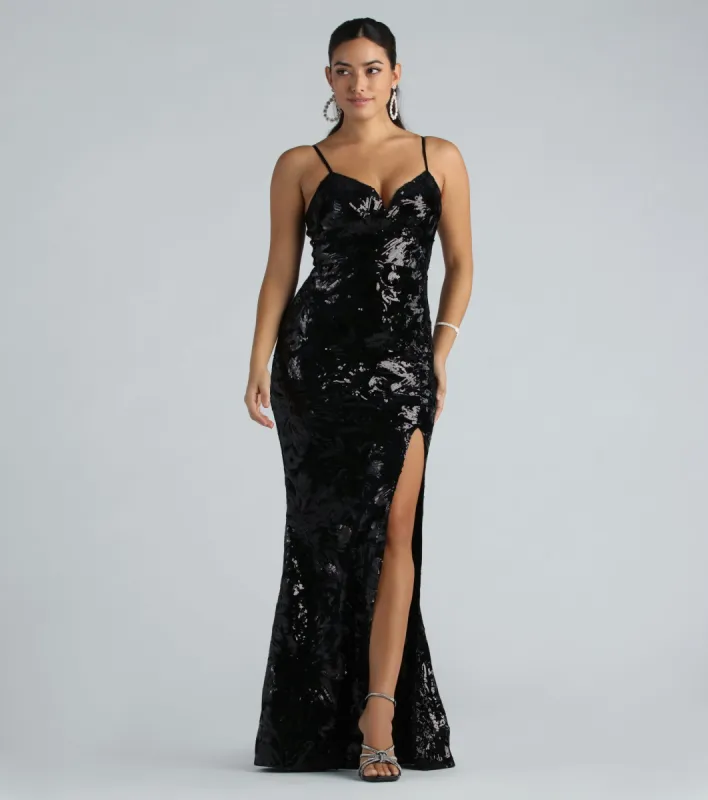 Sandy Formal Velvet Sequin Mermaid Dress sold by Windsor