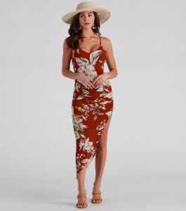 Tropical Nights V-Neck Midi Dress sold by Windsor
