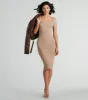 Perfect And Stylish Scoop Neck Ribbed Midi Dress sold by Windsor