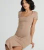 Perfect And Stylish Scoop Neck Ribbed Midi Dress sold by Windsor