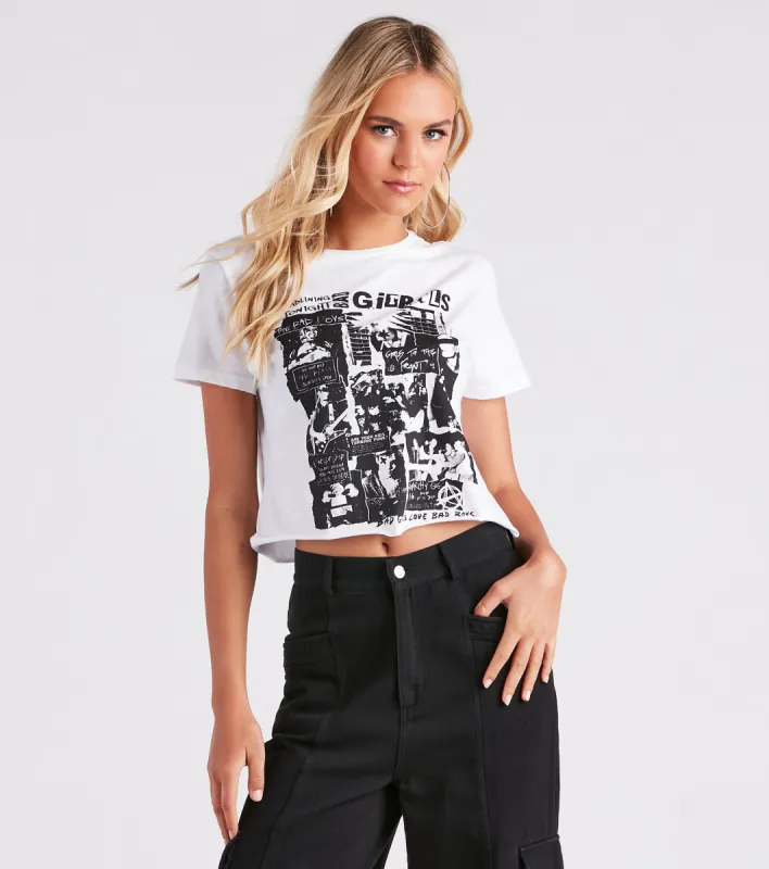 Punk Rock Girl Cropped Graphic Tee sold by Windsor
