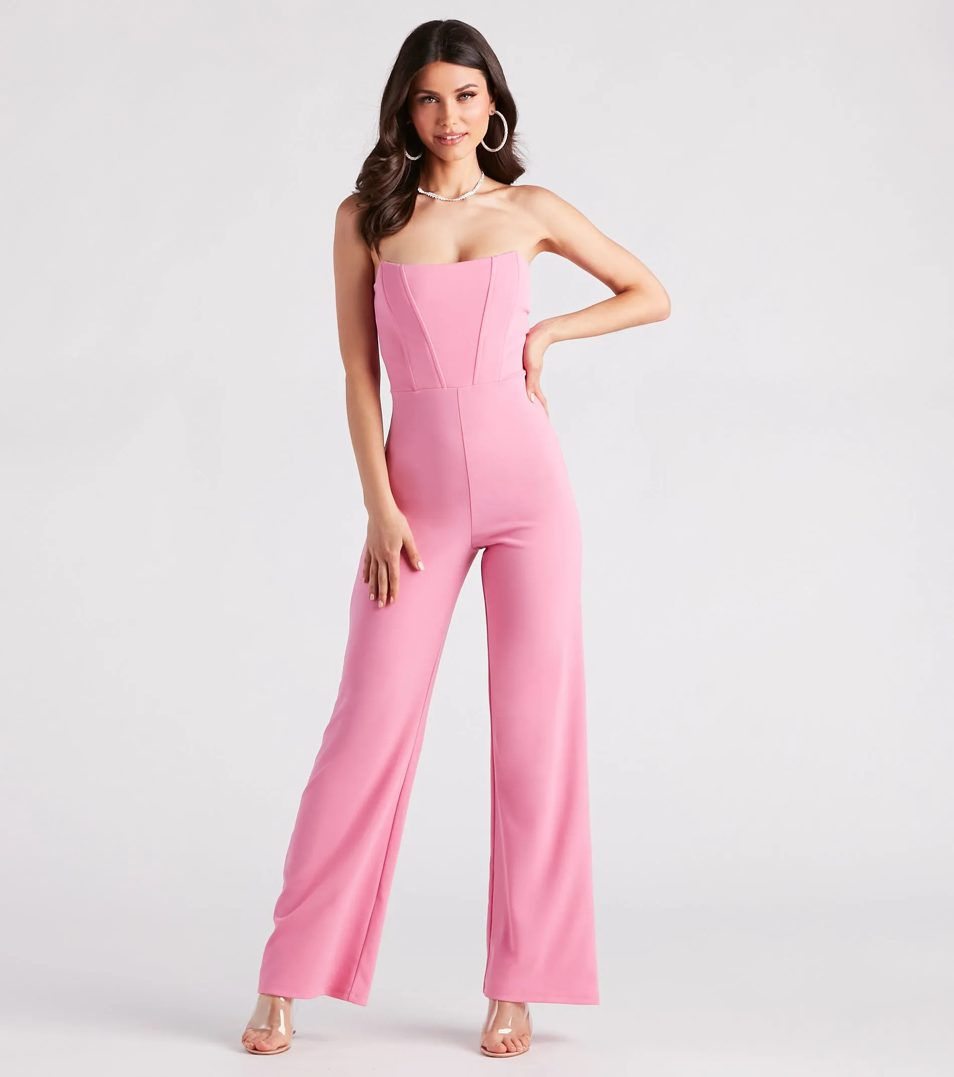 Fit To Perfection Strapless Corset Jumpsuit sold by Windsor