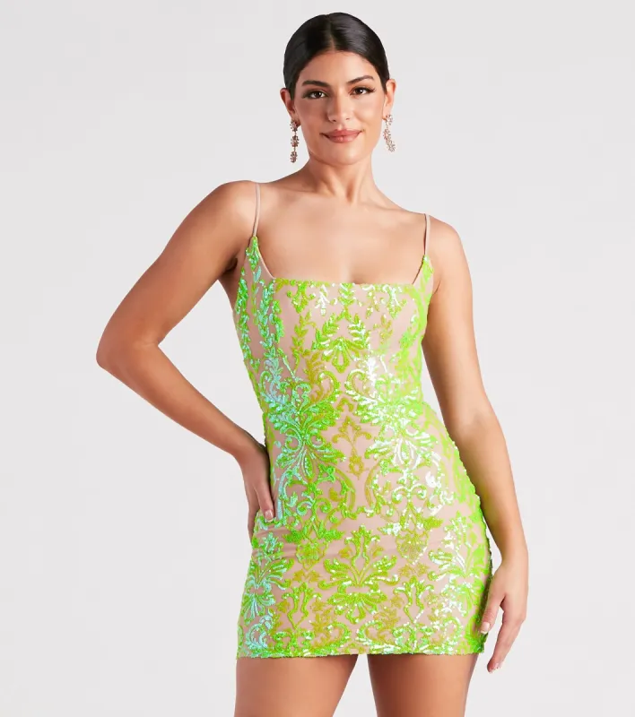 CLEARANCE - Leila Sequin Bodycon Mini Dress sold by Windsor