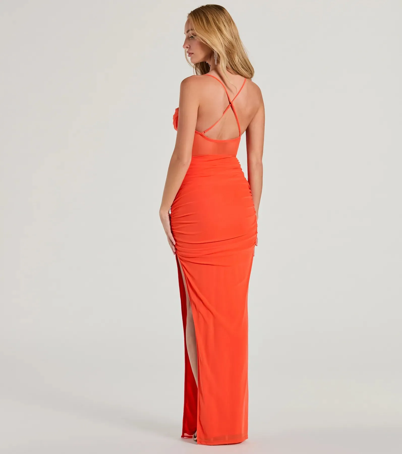 Rose Formal Mesh Corset Long Dress sold by Windsor product image thumbnail 2