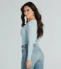 Smooth Silhouette V-Neck Long Sleeve Bodysuit sold by Windsor