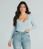 Smooth Silhouette V-Neck Long Sleeve Bodysuit sold by Windsor